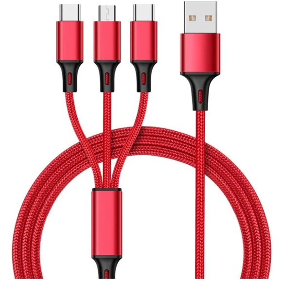 3 in 1 Fast USB Charging Cable Universal Cell Phone Charger + wall plug ๐ - Picture 3 of 8